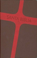 Imagen Biblia Letra Grande -  Imitación Piel Color Marrón y Rojo